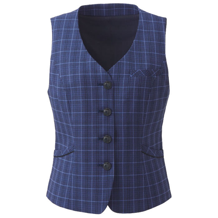 事務服 ベスト ESV924 春夏 オフィスウェア チェック 制服 ユニフォーム ENJOY カーシーカシマ 事務服 ベスト ESV924 春夏 オフィスウェア