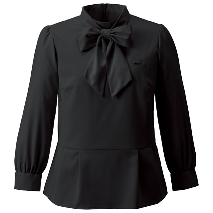 事務服 ボウブラウス 九分袖 EWB944 プルオーバー リボン付き レディース オフィスウェア 制服 ユニフォーム ENJOY カーシーカシマ 5号-17号 カーシーカシマ 事務服 ボウブラウス 九分袖 EWB944 プル