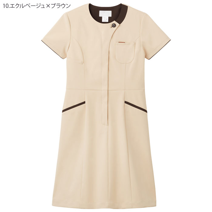 ワンピース 前開き 制服 受付 医療 ナースワンピース 3026SC おもてなし コンシェルジュ お...