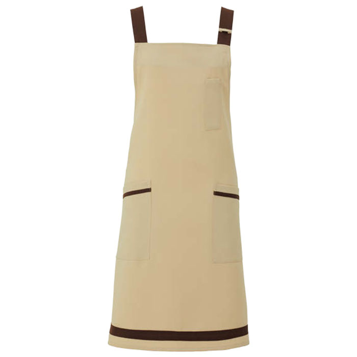 KAZEN（カゼン） 胸当てエプロン KZN490 後ろクロス X型 男女兼用