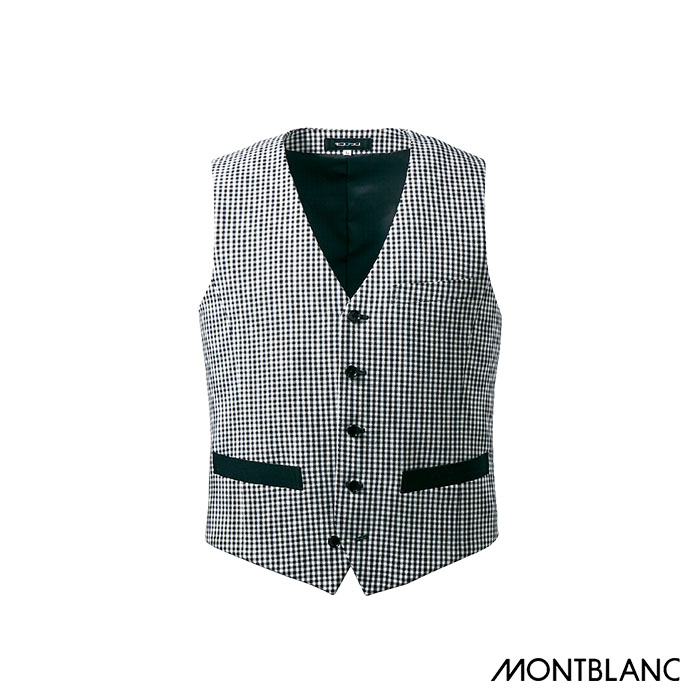 MONTBLANC（モンブラン） ベスト 裏地付き 黒チェック BG6602-0 メンズ 