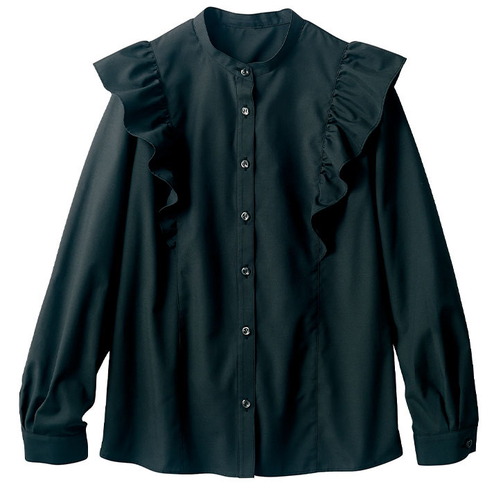 シャツ スタンドカラー 制服 ユニフォーム 住商モンブラン ブラウス 長袖 BW2001-1 BW2001-2 飲食店 レディース レストラン カフェ 厨房 中華 おしゃれ かわい MONTBLANC（ユニフォーム） 長袖ブラウス レディース 女性用