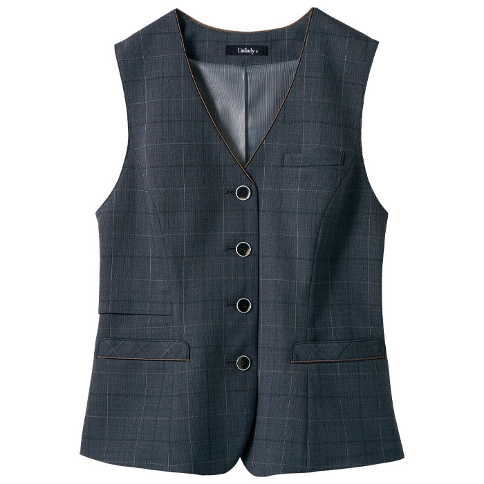 17号・19号 事務服 ベスト レディース U52353 UNILADY オフィスウェア ストライプ 仕事服 制服 ユニフォーム 事務服 ベスト レディース U52353 UNILADY オフィスウェア