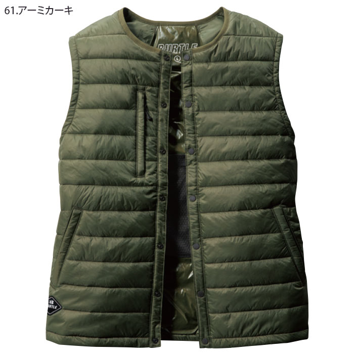 バートル　デニム/ブラウン キルティングベスト BURTLE バートル ダウンベスト ウォッシャブル 防寒着 3254 男女
