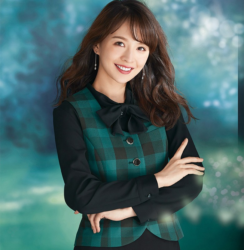 事務服長袖ブラウス 01190 ブリリアントドット アンジョア ジョア 事務服長袖ブラウス 01190 ブリリアントドット