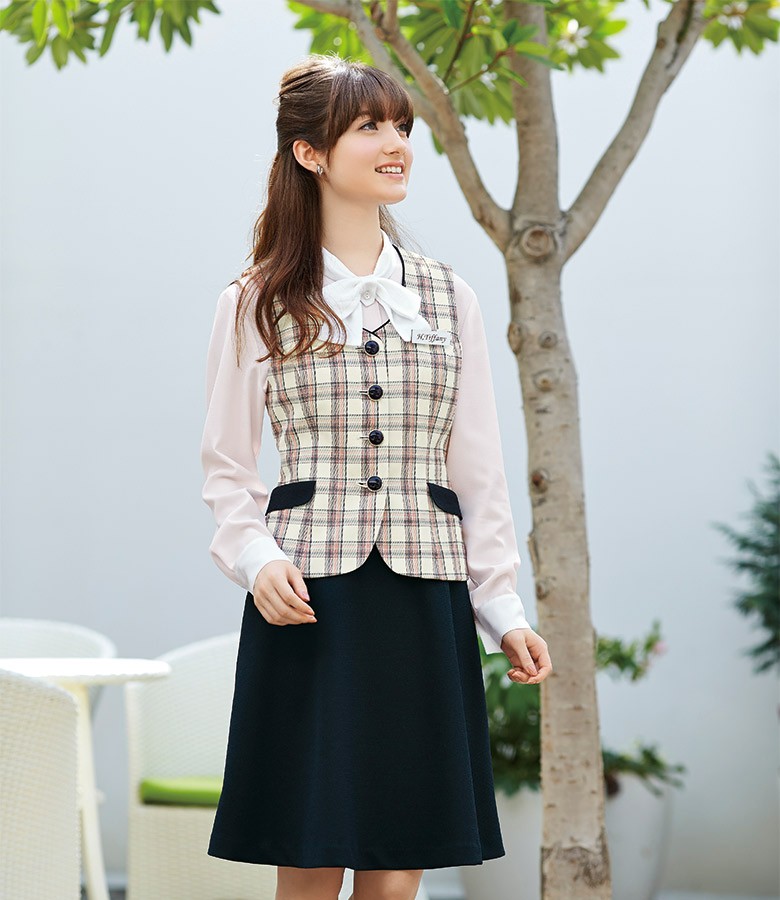 ジョア 事務服フレアースカート 51753 ツイードニット アンジョア