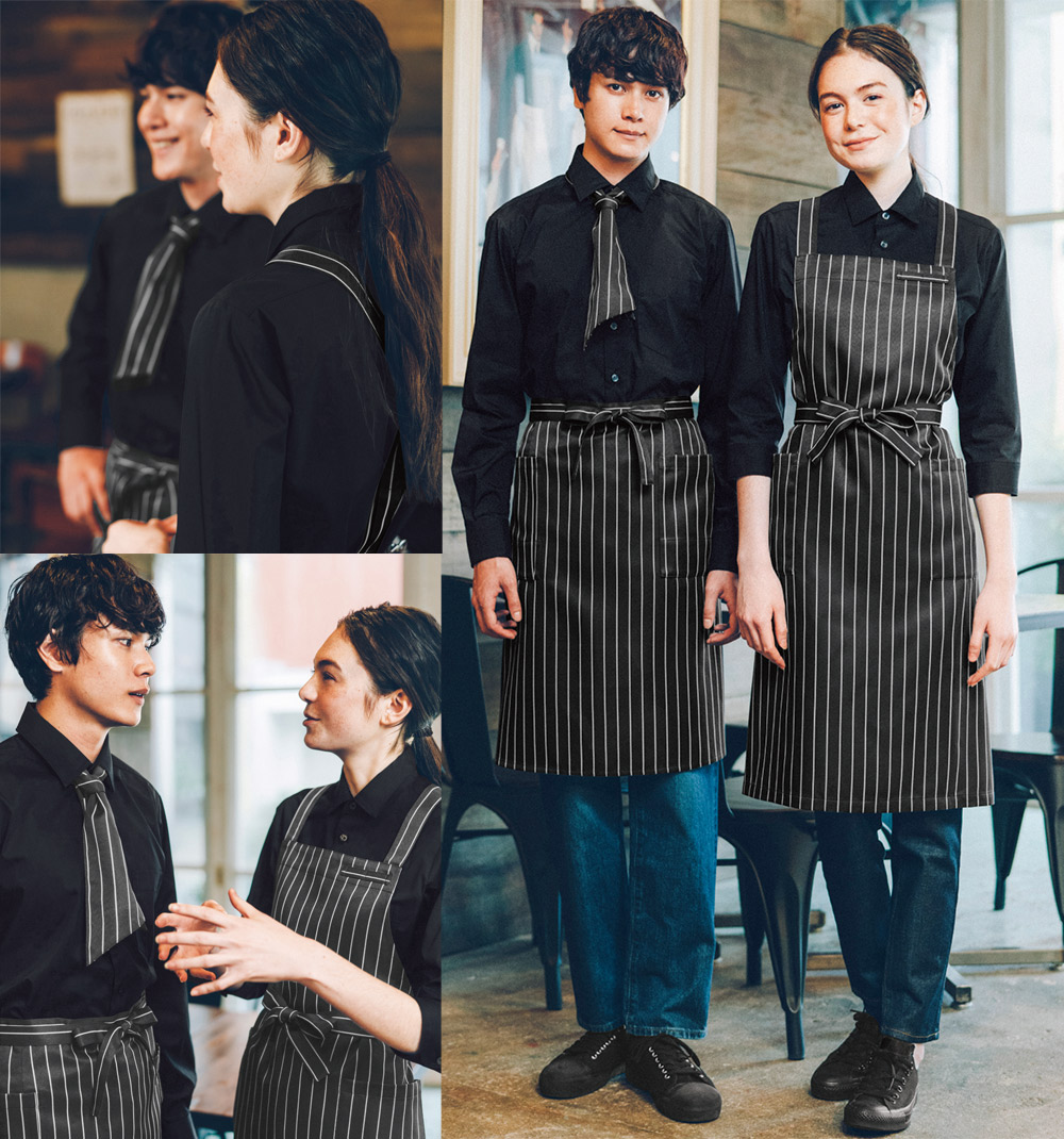 飲食店 コックタイ 28332 ストライプツイル ボンユニ