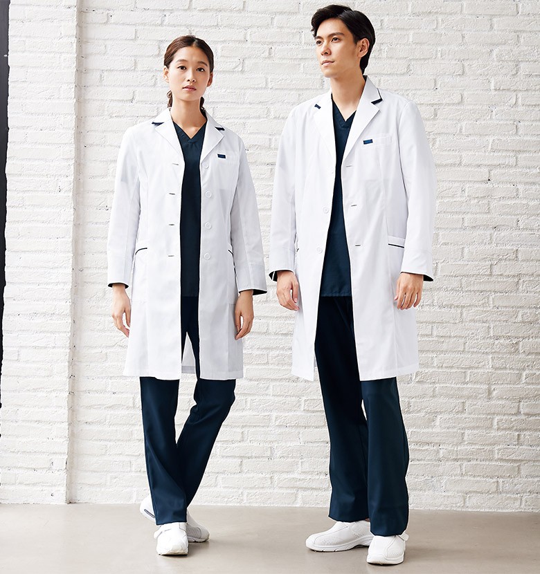 医療ドクター白衣 女性用長袖シングルコート 2536SP SPポプリン フォーク