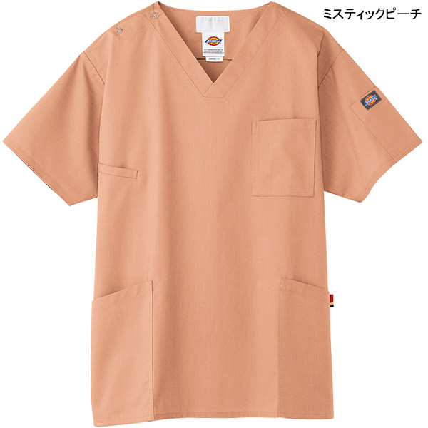 Dickies 7033SC-23 ミスティックピーチ　介護用シャツ Dickies（ディッキーズ） 医療白衣 ディッキーズスクラブ 7033SC