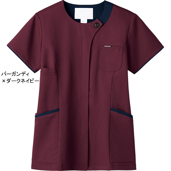 ナース服 レディース【ラウンドネック】ジップスクラブ 7069SC 医療白衣フォーク ノンPUストレッチ｜uniform-store｜03