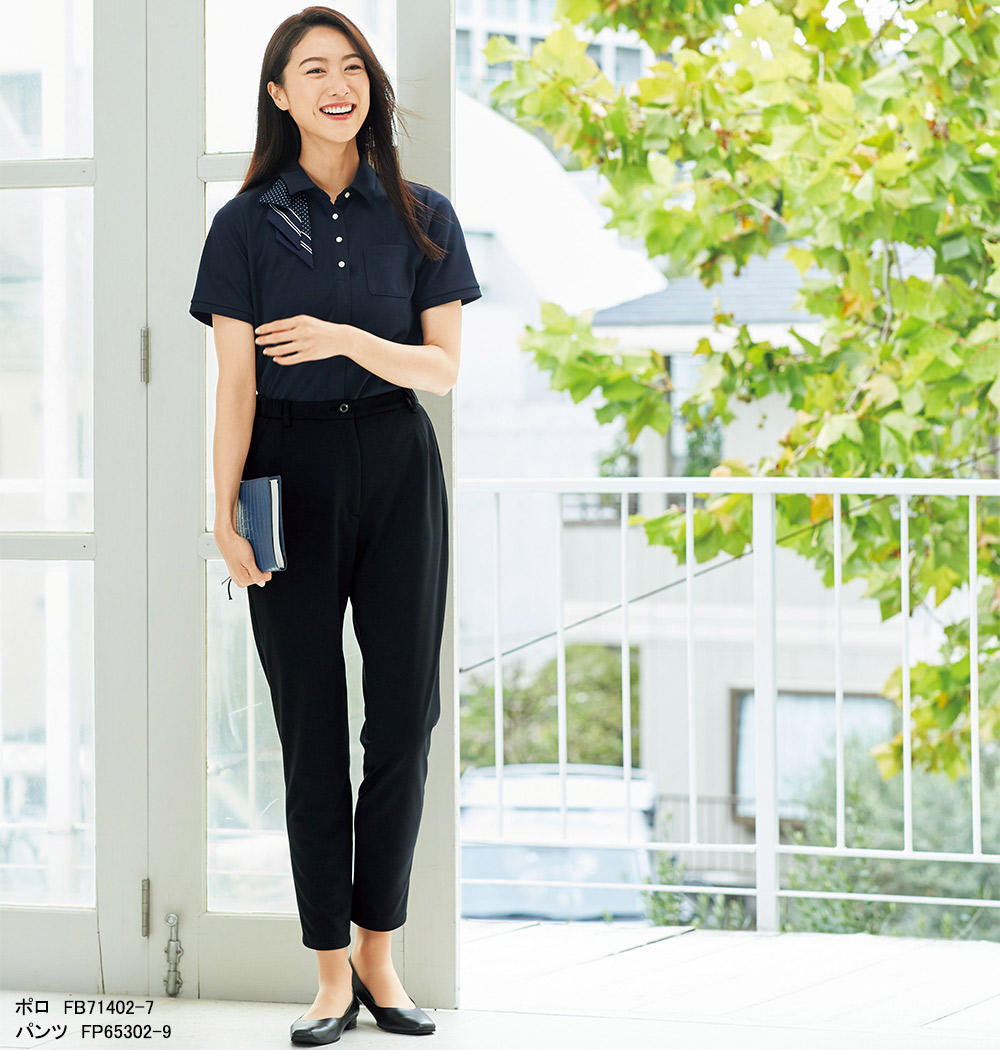 事務服ポロシャツ☆カットソーボウタイブラウス☆Mす 事務服ポロシャツ☆カットソーボウタイブラウス☆Mすの通販 by