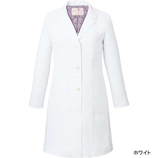 ワコールHIコレクション レディスコート HI403 フルイドツイル 医療ドクター白衣｜uniform-store｜02