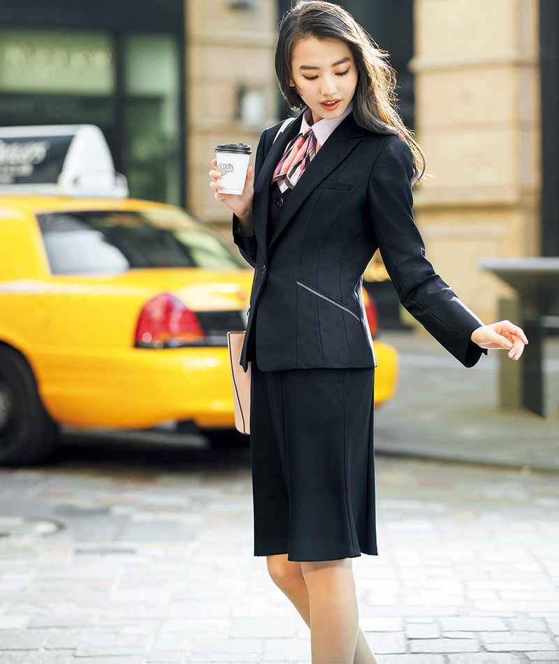 事務服 制服 ENJOY エンジョイ ジャケット EAJ581 クールドット カーシーカシマ 大きいサイズ19号 カーシーカシマ 事務服ジャケット EAJ581 クールドット エンジョイ