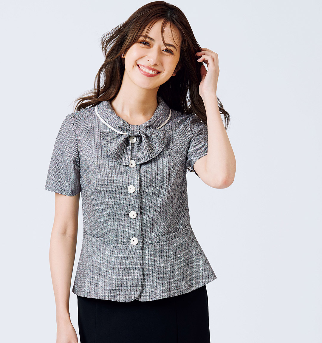 カーシーカシマ 事務服 オーバーブラウス ESA704 ピュアツイード