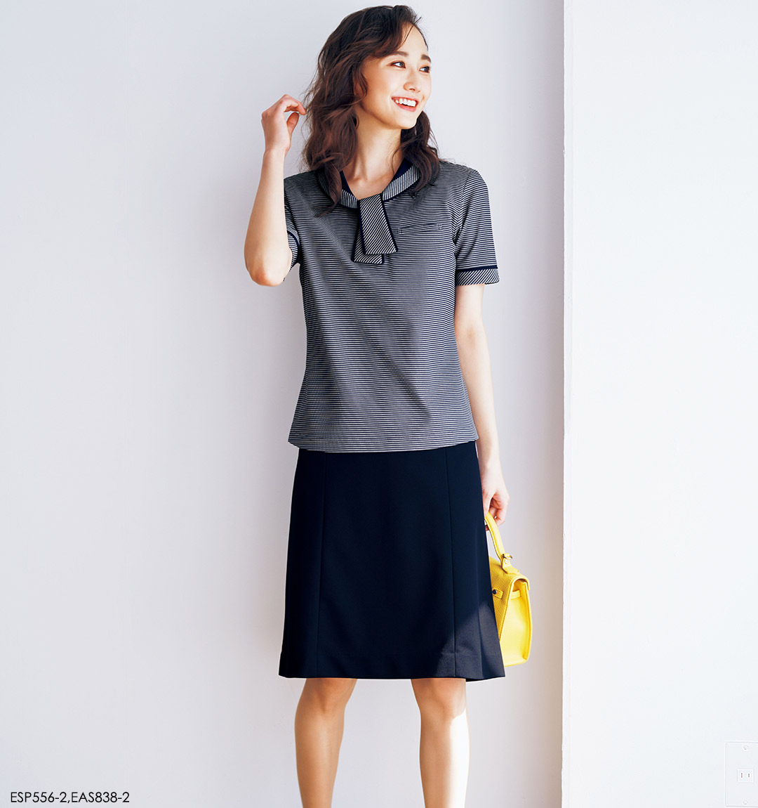カーシーカシマ 事務服 ポロシャツ ESP556 マリンボーダーニット