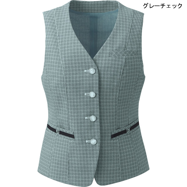 エンジョイ 春夏ベスト ESV922 シャイニーバスケット【抗菌防臭】 事務服｜uniform-store｜03