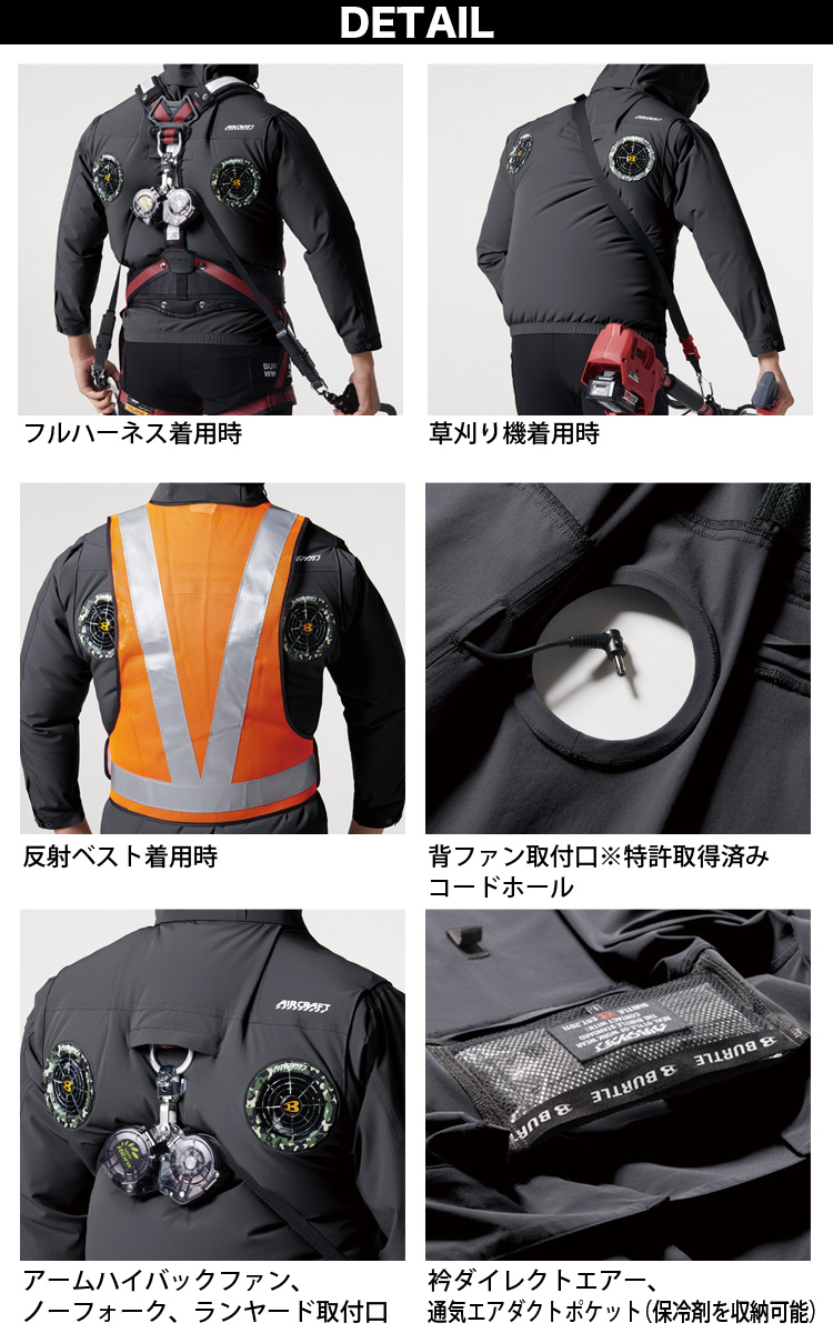 【2025年モデル】 SIZE: XL 半袖BURTLE AC2036 空調服 BURTLE バートル エアークラフト 2025年モデル AC半袖ブルゾン
