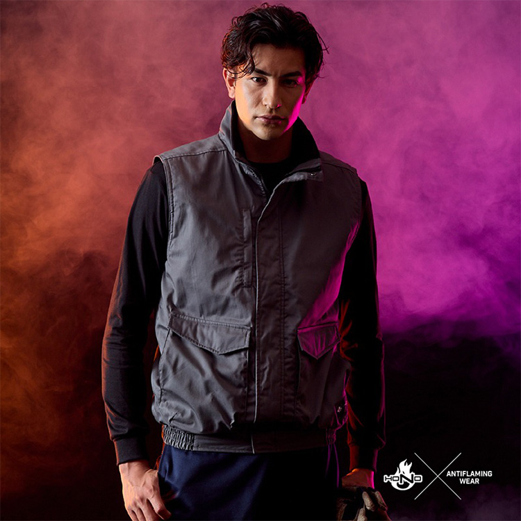 村上被服 2025年新作 秋冬 HONO 難燃軽防寒ベスト 4199 耐炎 耐熱 耐電