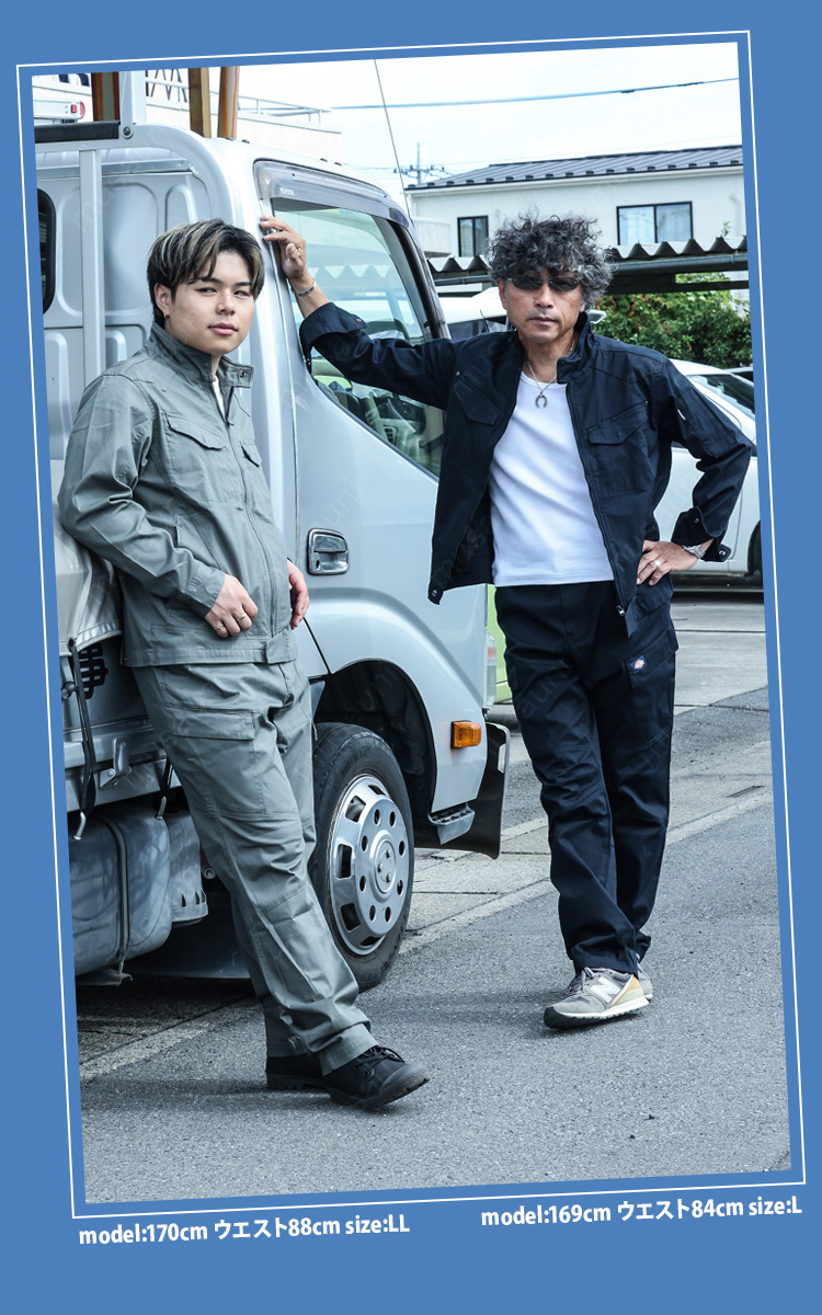 Dickiesボア襟付きネイビ-ジャケット Dickies 襟コールワークジャケット メンズ