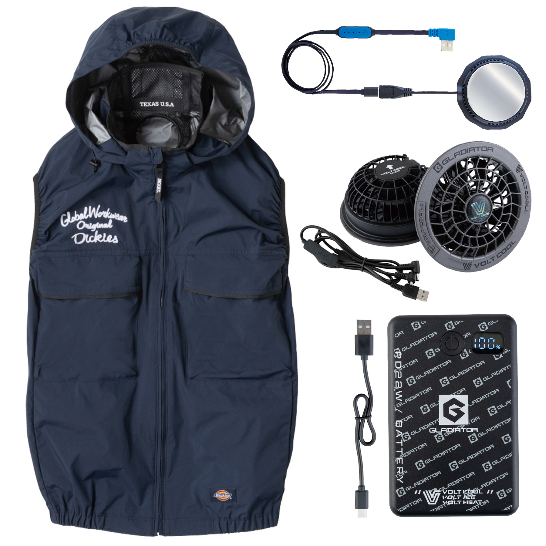 コーコス ディッキーズ Dickies 空調風神服 日傘遮熱ベスト モバイル