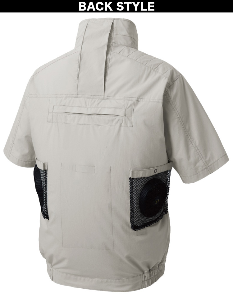 空調風神服 半袖ブルゾン KF92450 日本製24Vバッテリーファンセット RD9490PJ RD9410PH/RD9420PH 綿100％ 空調作業服 サンエス 電動ファン用ウェア 2重比翼で風や火花の侵入を防ぐ 丈夫な2重肩ヨーク 春夏作業服 空調風神服 フルハーネス用半袖ブルゾン KF92450G 日本製24Vバッテリー