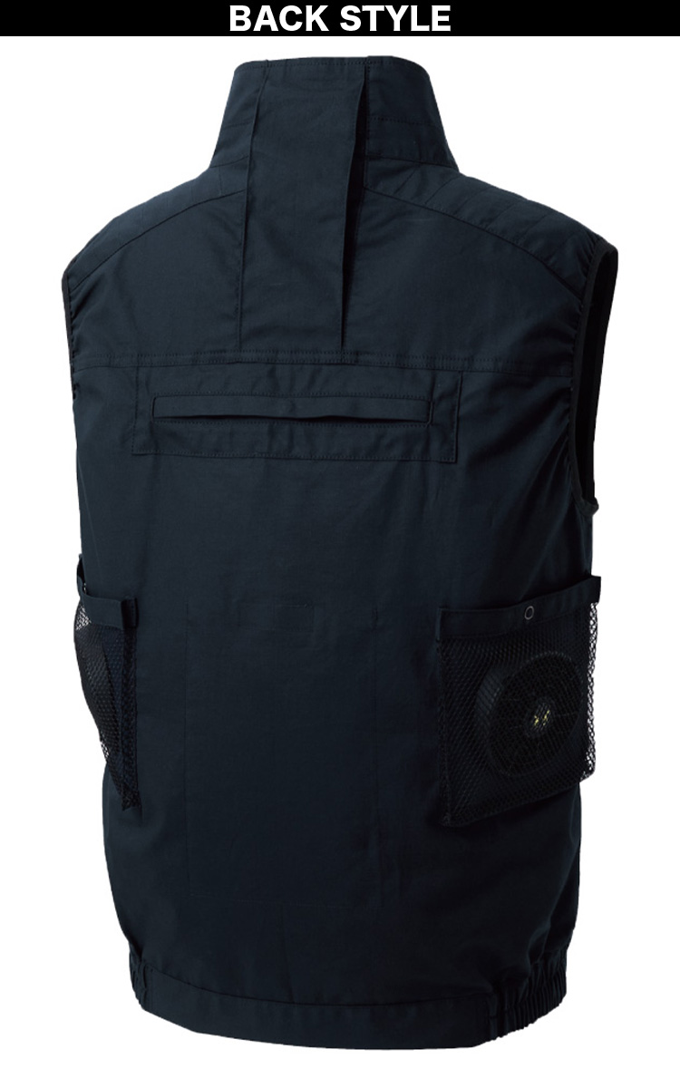 空調風神服 フルハーネス用ベスト KF92490G 日本製24Vバッテリーファン