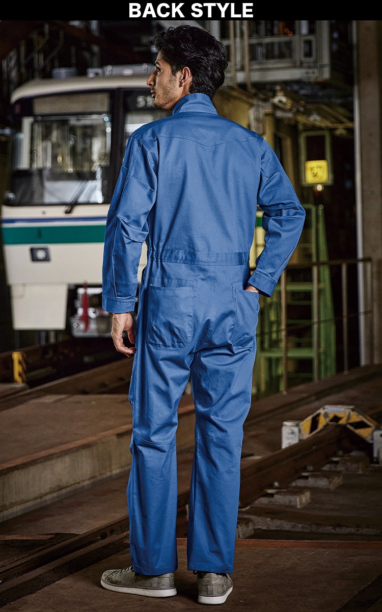 ヤマタカ ツナギ服 7900 長袖 ツイル 綿100% 脇ゴム 2WAYカラー 股部