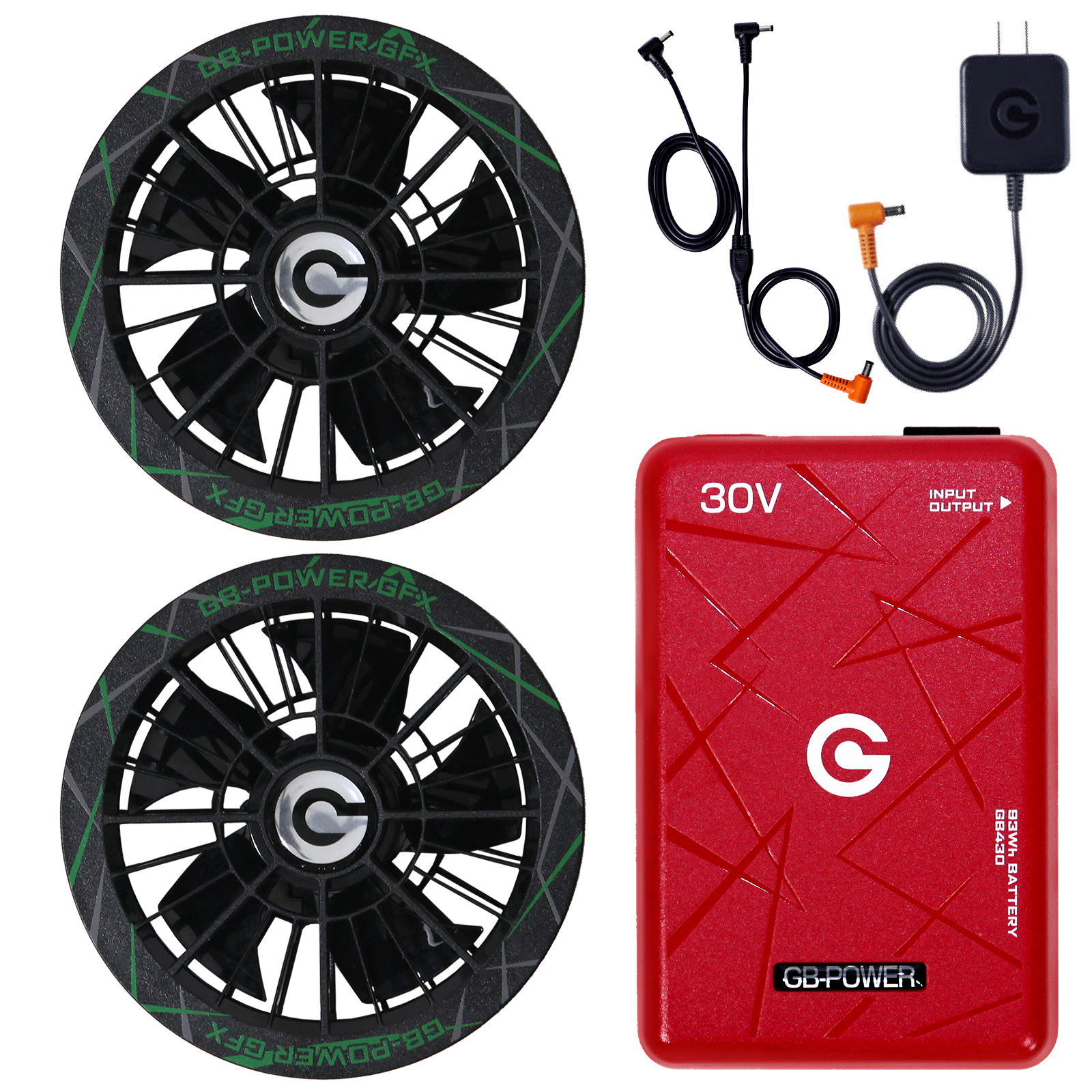 長信ジャパン30Vバッテリーファンセット GB430-GFX 最大風量123L/秒
