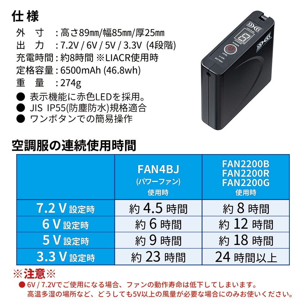 自重堂 制服百科 Jawin ジャウィン 空調服用 パワーファン対応