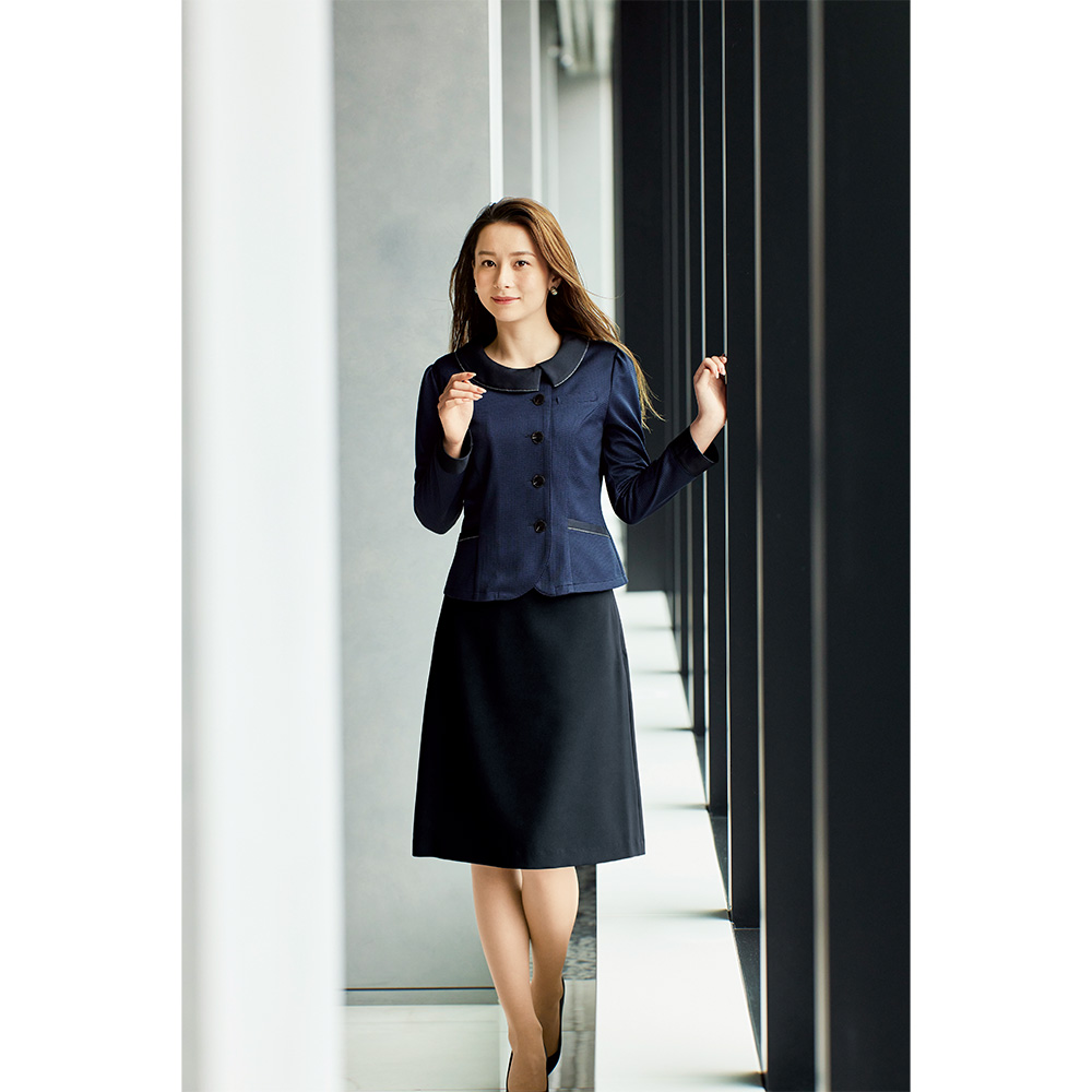 en joie アンジョア Aラインスカート 58cm丈  17号 19号 レディース オフィス 制服 事務服 受付 コンパニオン かわいい クリニック 51417 宅配のみ ジョア en joie アンジョア Aラインスカート 58cm丈 17号 19号