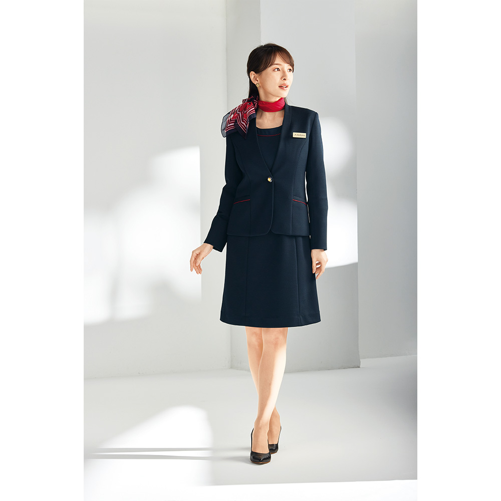 en joie アンジョア ワンピース  17号 19号 レディース ユニフォーム オフィス 制服 事務服 受付 コンパニオン かわいい クリニック 61755 宅配のみ ジョア en joie アンジョア ワンピース 17号 19号 レディース