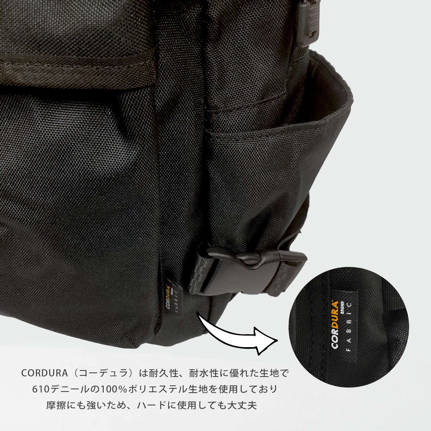リュック バックパック コーデュラ CORDURA 大容量 大人 A4 黒
