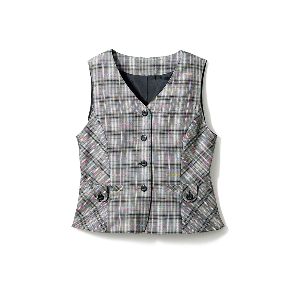 FOLK nuovo フォーク ヌーヴォ 21号 23号 レディース ベスト チェック 事務服 医療事務 オフィス ユニフォーム fv36084 宅配のみ