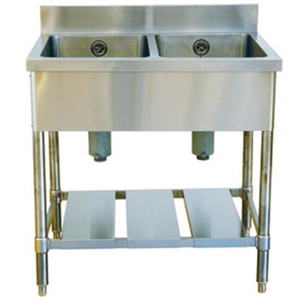 アイオ産業 ステンレス 業務用キッチン 二槽シンク 間口1500mm 奥行 