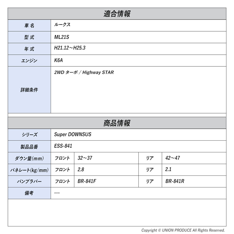 エスペリア]ルークス ML21S / 2WD ターボ(H21.12〜H25.3)用スーパー