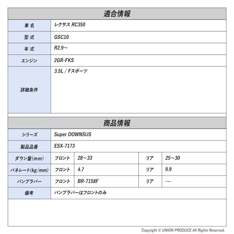 エスペリア]レクサス RC350 GSC10 / 3.5L Fスポーツ(R2.9〜)用スーパー