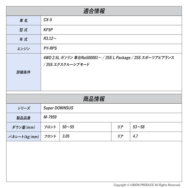 [エスペリア]CX-5 KF5P / 4WD 2.5L ガソリン(R3.12〜)用スーパーダウンサス_1