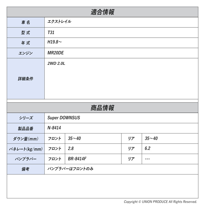 [エスペリア]エクストレイル T31 / 2WD 2.0L(H19.8〜)用スーパーダウンサス バンプラバーセット_1