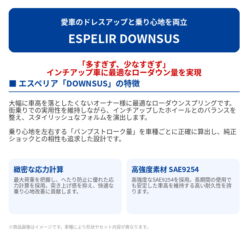 [エスペリア]レクサス IS250 GSE30 / 2WD 2.5L 250 ベースグレード(H25.5〜H27.7)用ダウンサス バンプラバーセットの画像