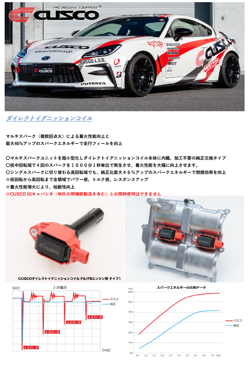 CUSCO]ZN8 GR86(R03/10〜)用ダイレクトイグニッションコイル[966 748 A