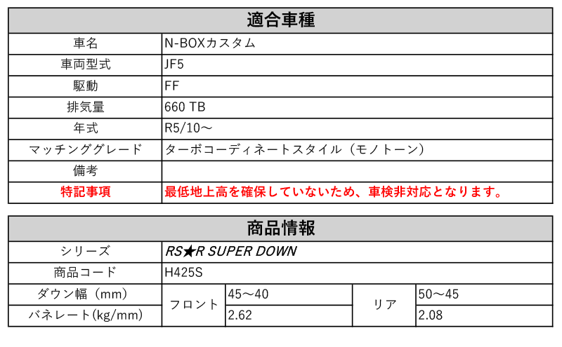 RS-R_RS☆R SUPER DOWN]JF5 N-BOXカスタム_ターボコーディネート