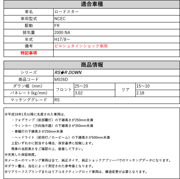 RS-R_RS☆R DOWN]NCEC ロードスター_RS(2WD_2000 NA_H17/8〜)用車検