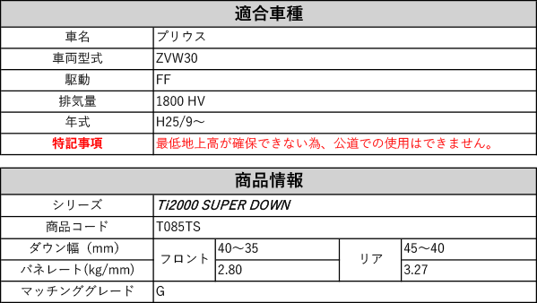 RS-R_Ti2000 SUPER DOWN]ZVW30 プリウス_G(2WD_1800 HV_H25/9