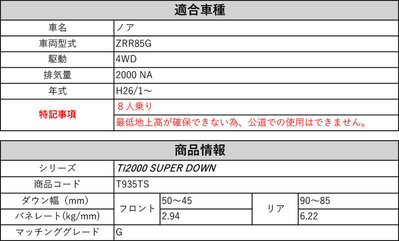 RS-R_Ti2000 SUPER DOWN]ZRR85G ノア_G_8人乗り(4WD_2000 NA_H26/1