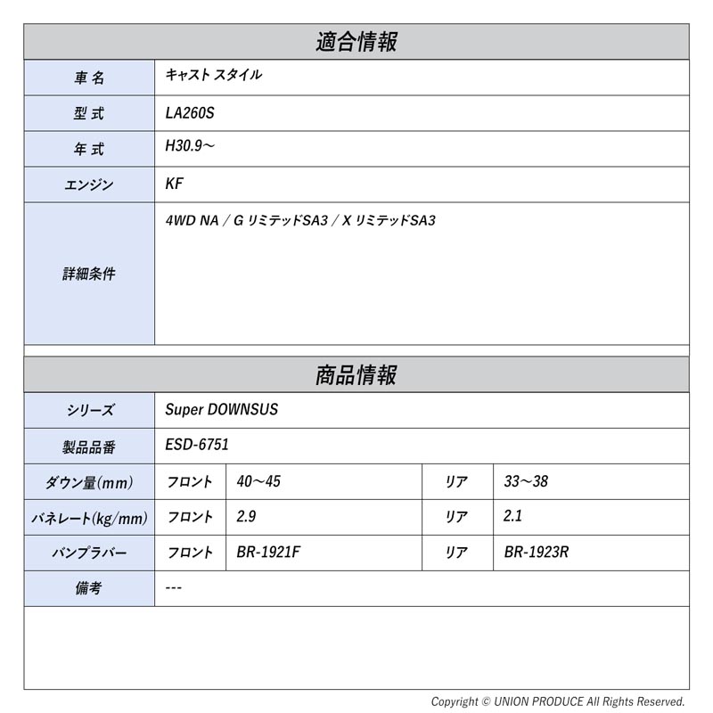 エスペリア]キャスト スタイル LA260S / 4WD NA(H30.9〜)用スーパー