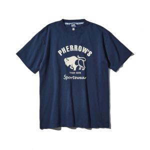 PHERROW&apos;S フェローズ 23S-PT2 バッファローロゴT 半袖 プリント Tシャツ メンズ...