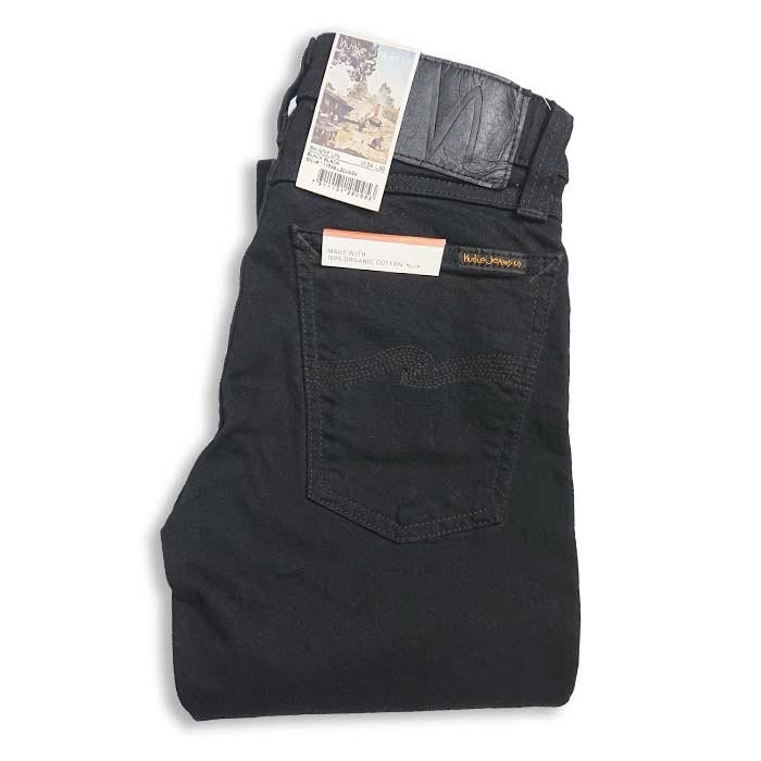 nudie jeans（ヌーディージーンズ）「47161-1004/48161-1004」 レディース SKINNY LIN レングス30  スキニースリム タイト ブラック デニム ストレッチ