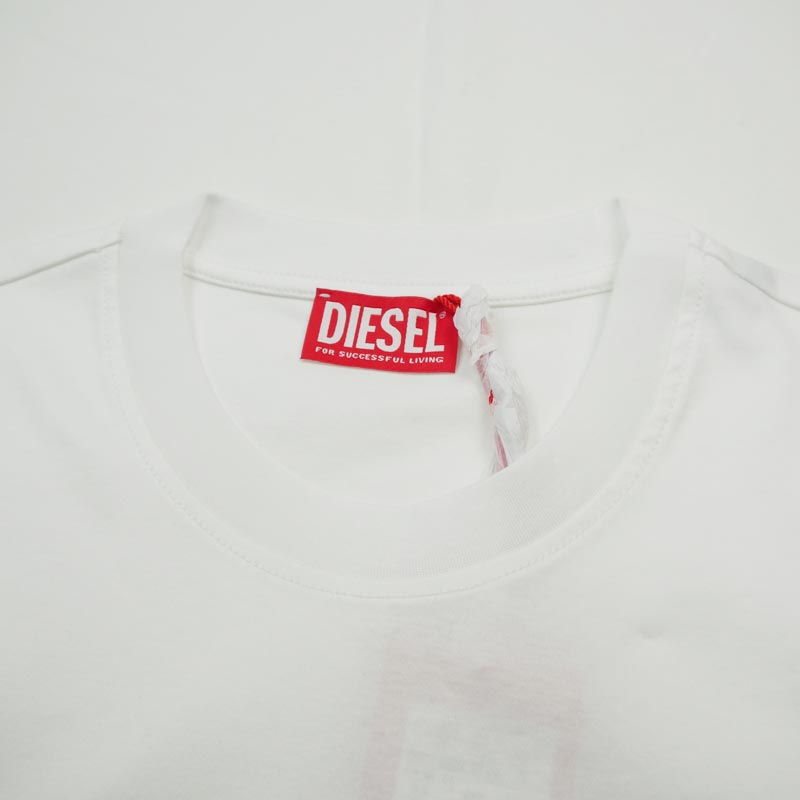 ディーゼル DIESEL Tシャツ ホワイト　Lサイズ DIESEL ディーゼル ロゴTシャツ カットソー 半袖 クルーネック
