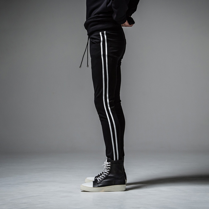 【美品希少サイズ3】リサウンドクロージング パイピングラインパンツ 黒白 RESOUND CLOTHING（リサウンドクロージング） BASIC-ST-008 Blind LINE