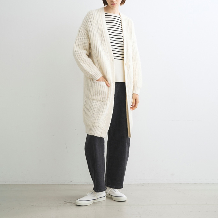 30％OFF three dots スリードッツ BS701Y Big stitch sweater